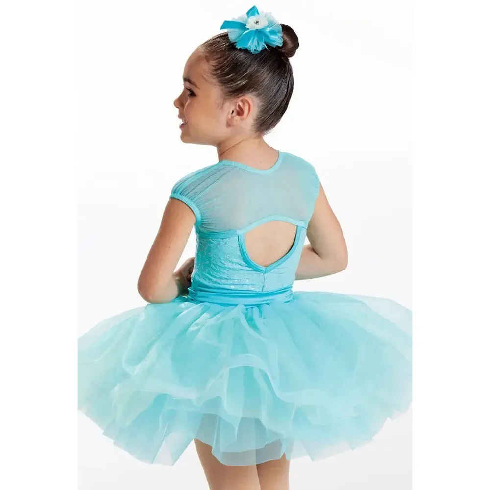 Pre-Owned Dance Costume Weissman 15367 Medium Child Yellow Dress Ballet Sequin